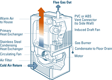 Infographic showing how a boiler functions.