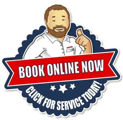 F.H. Furr logo with red banner in front that says "Book Online Now" and beneath that, "Click for service today!"
