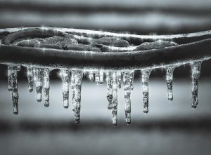 Ice covering lines.