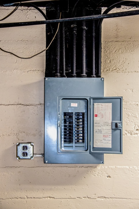 electrical circuit box open